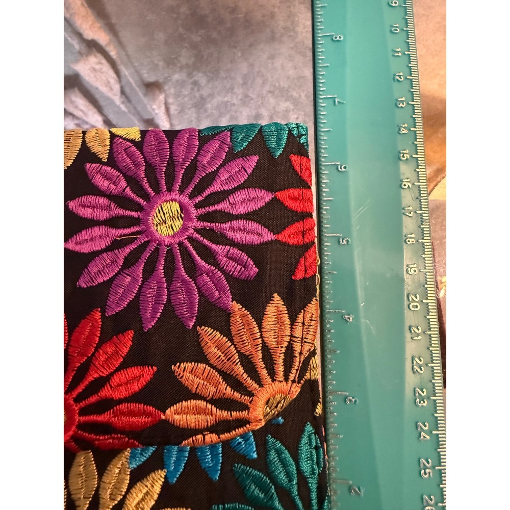 Floral Embroidered Clutch Crossbody Bag Multi Colorflower fairyboho whimsi retro - Picture 9 of 10